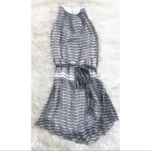 L'AGENCE Silk Black and White Patterned Dress